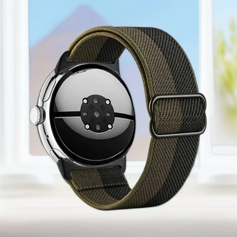 Soft Nylon Strap for Google Pixel Watch 4 3 45/41mm, Replacement Strap for Pixel Watch 2/1 41mm, Elastic Nylon Buckle Strap