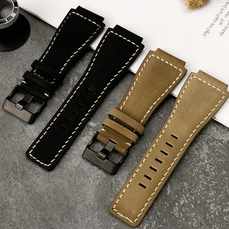 Cinturino in vera pelle da uomo, accessori speciali per orologi, cinturino da 24 mm, serie BELL ROSS BR01 BR03