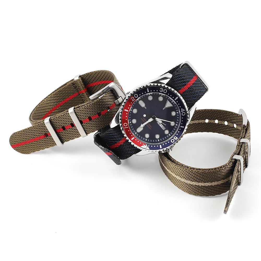 Cinturino per orologio in Nylon 20mm 22mm, cinturino a righe, cinturino di ricambio, accessori militari per cinturini orologio T-udor