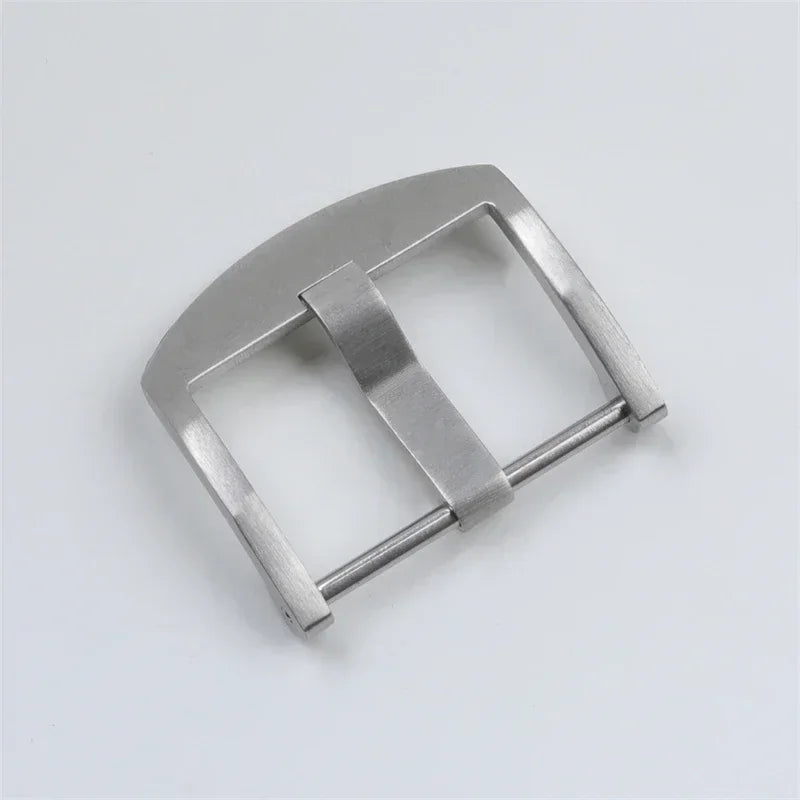 Spilla a ardiglione in acciaio inox 316L di alta qualità, fibbia in argento nero opaco per bracciale Panerai, chiusura a vite in gomma da 20 mm e 22 mm.