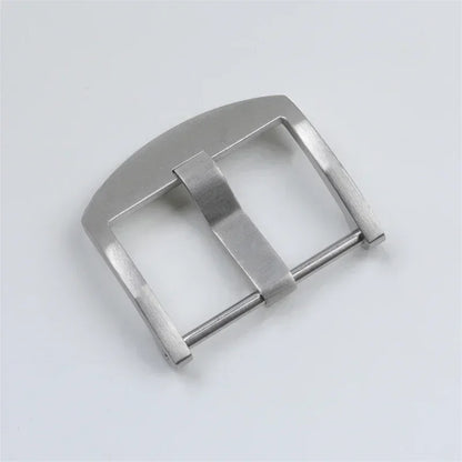 Spilla a ardiglione in acciaio inox 316L di alta qualità, fibbia in argento nero opaco per bracciale Panerai, chiusura a vite in gomma da 20 mm e 22 mm.