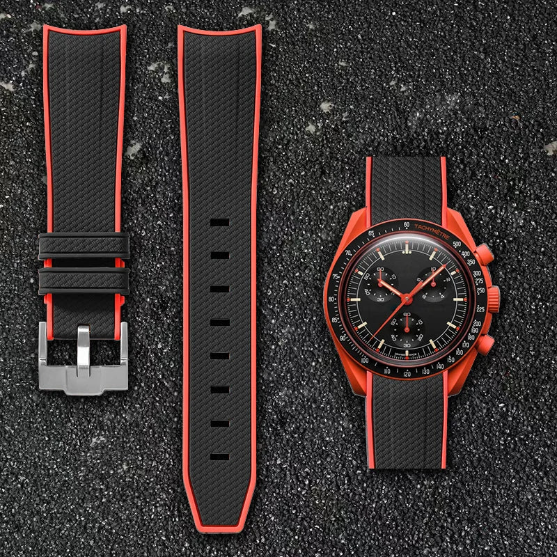 Cinturino per orologio da 20 mm per Omega x Swatch MoonSwatch - Gomma / Curvo / Sgancio rapido - 1 pezzo