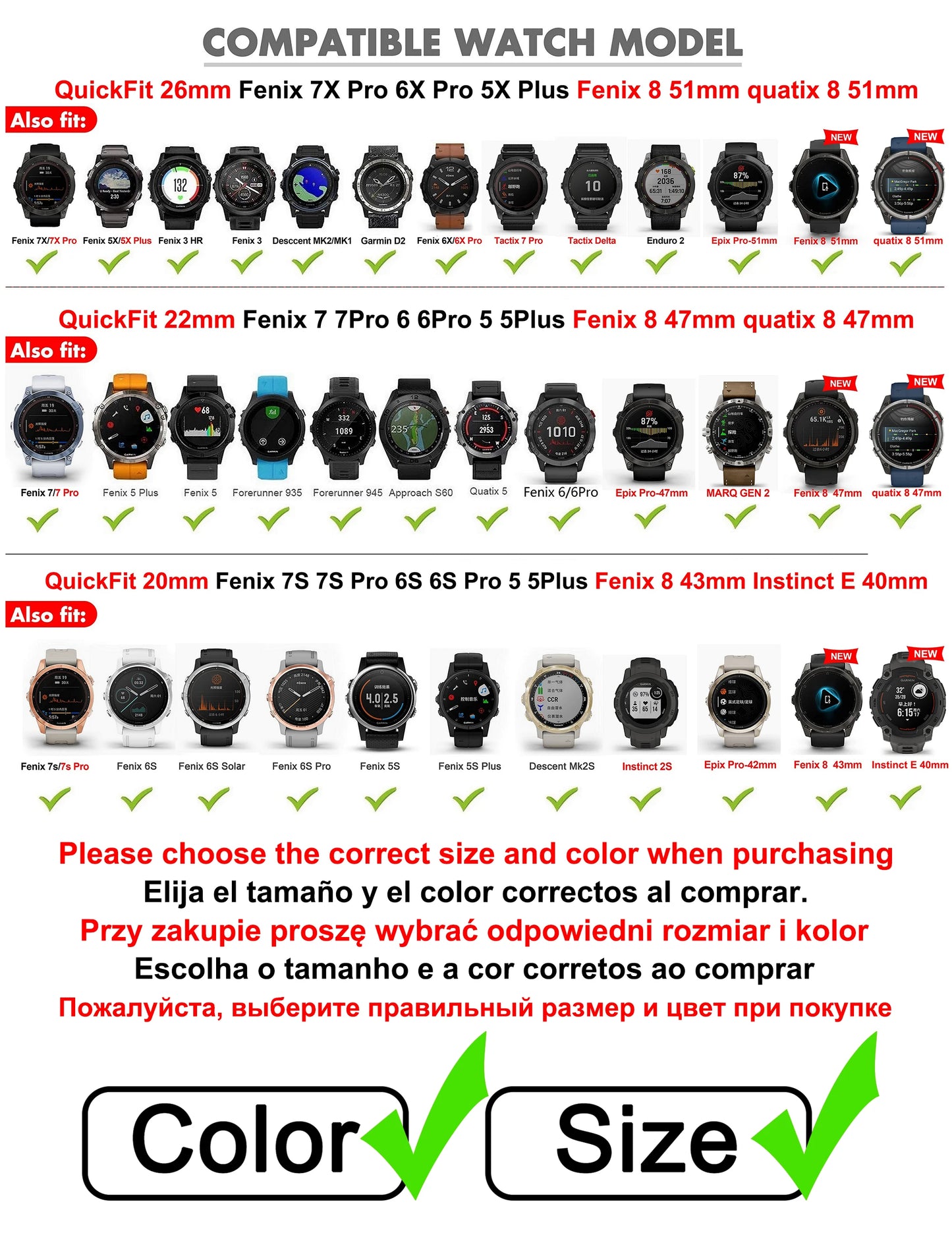 Per fenix 6 Pro 7 5 Plus 22 20 26mm Cinturino in silicone QuickFit per Garmin fenix 6X Pro 7X 5X 6S 7S Forerunner 935 945 3HR Braccialetto