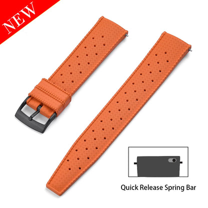 Premium FKM Rubber Watch Band Quick Release 18mm 20mm 22mm 24mm Rubber Watch Strap Smart Watch Bracelet