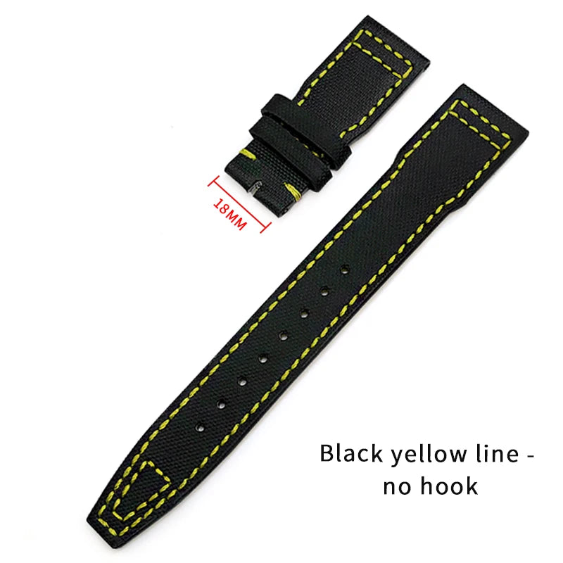 Bracelet de montre en cuir de Nylon 20mm 21mm 22mm pour montres IWC Big Pilot PORTOFINO IW3777 bracelet de montre en cuir de vache bleu vert noir rouge