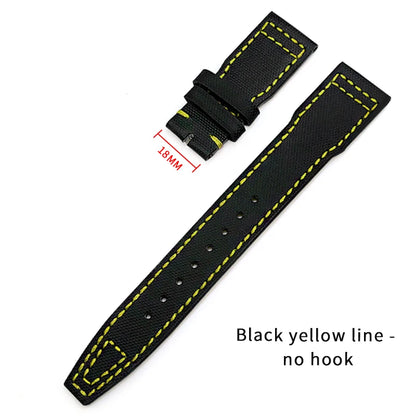 Bracelet de montre en cuir de Nylon 20mm 21mm 22mm pour montres IWC Big Pilot PORTOFINO IW3777 bracelet de montre en cuir de vache bleu vert noir rouge