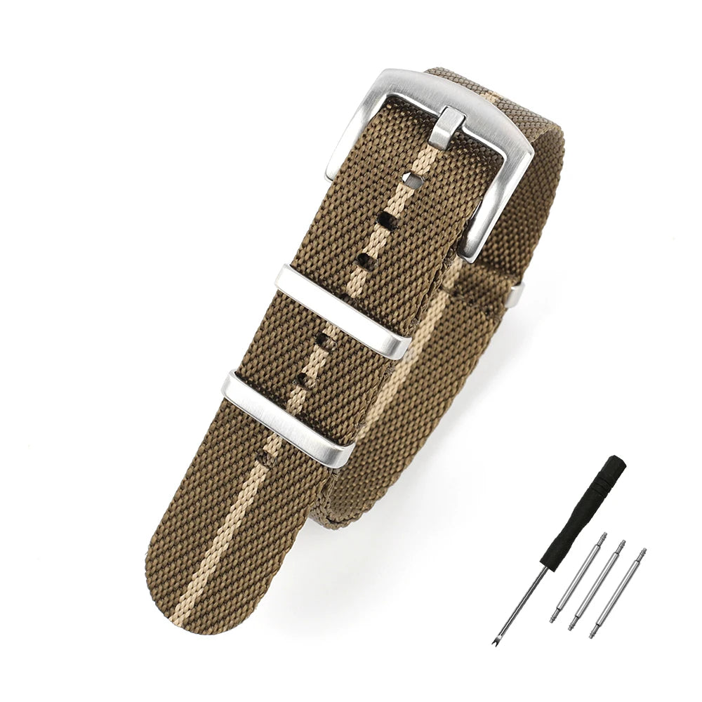 Cinturino per orologio in Nylon 20mm 22mm, cinturino a righe, cinturino di ricambio, accessori militari per cinturini orologio T-udor