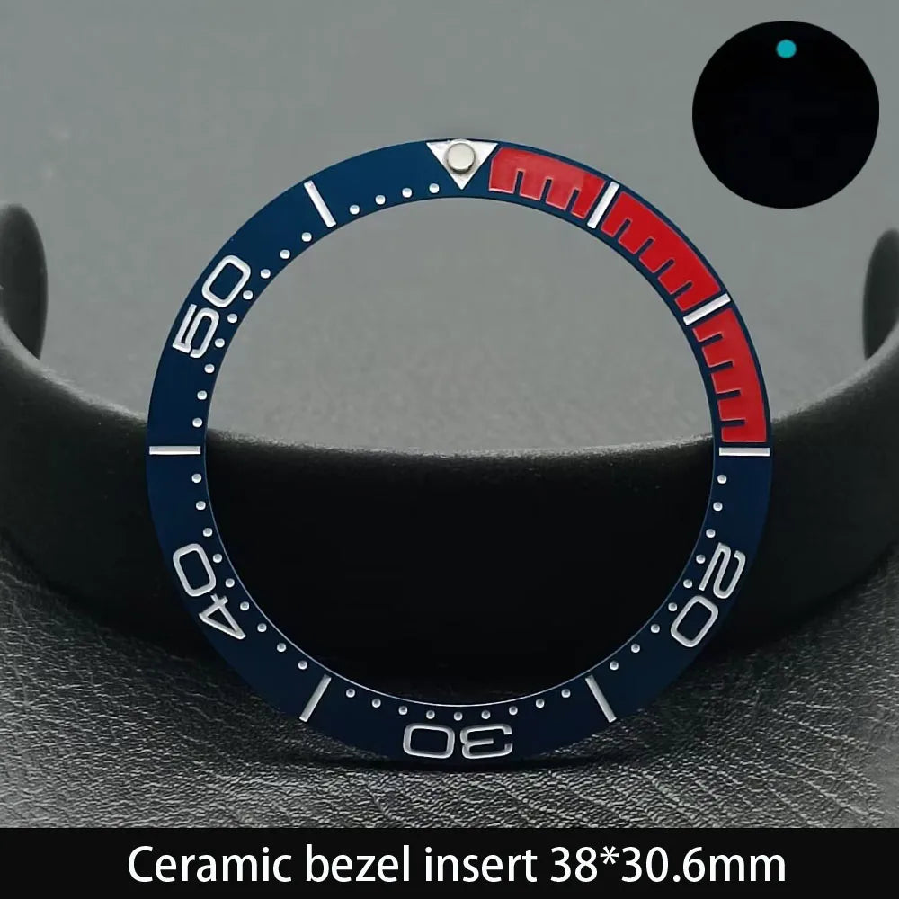 38mm x 30.6mm Sloped Ceramic Bezel GMT and Diving Watch Insert for 40mm Men's Watch Replacement Watch Bezel Inserts