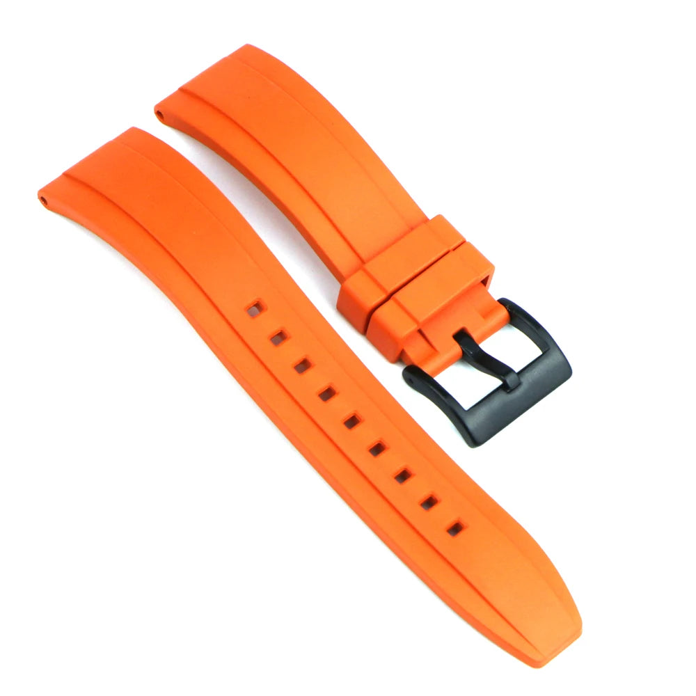 Cinturino per orologio in gomma fluorurata FKM con sgancio rapido, impermeabile, antipolvere, da esterno, cinturino da immersione, 20 mm, 22 mm, 24 mm