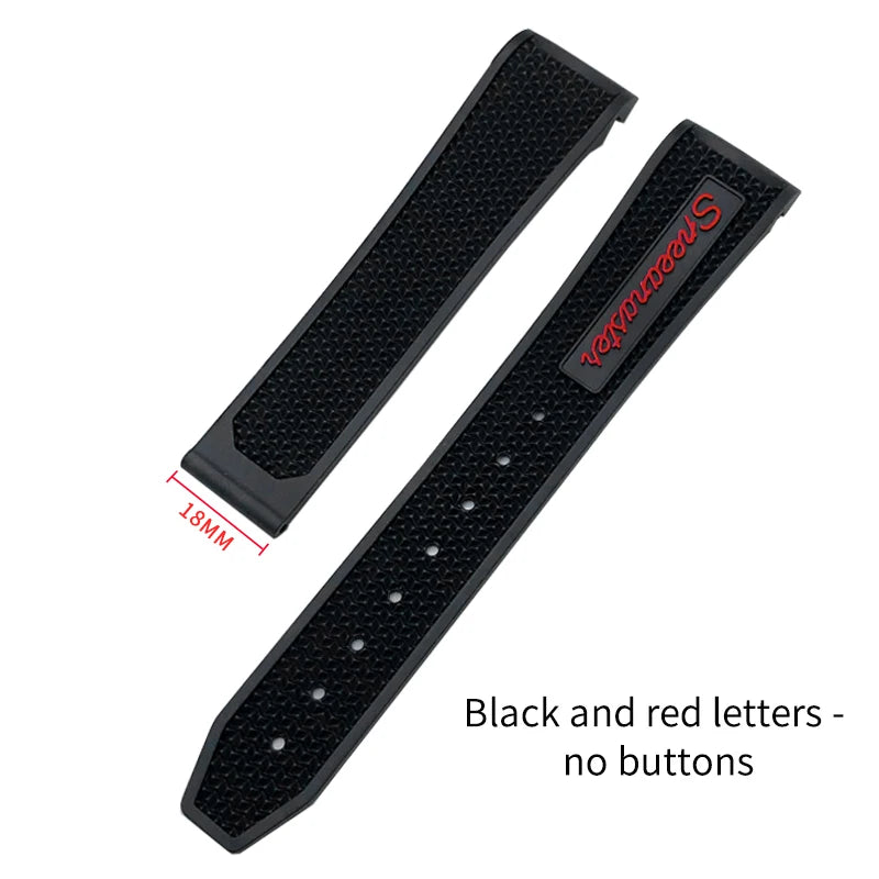 Soft Rubber and Silicone Watch Strap, 19mm 21mm 20mm 18mm, for Omega Speedmaster Seamaster 300 Sport Watch, Black and Blue Bracelets