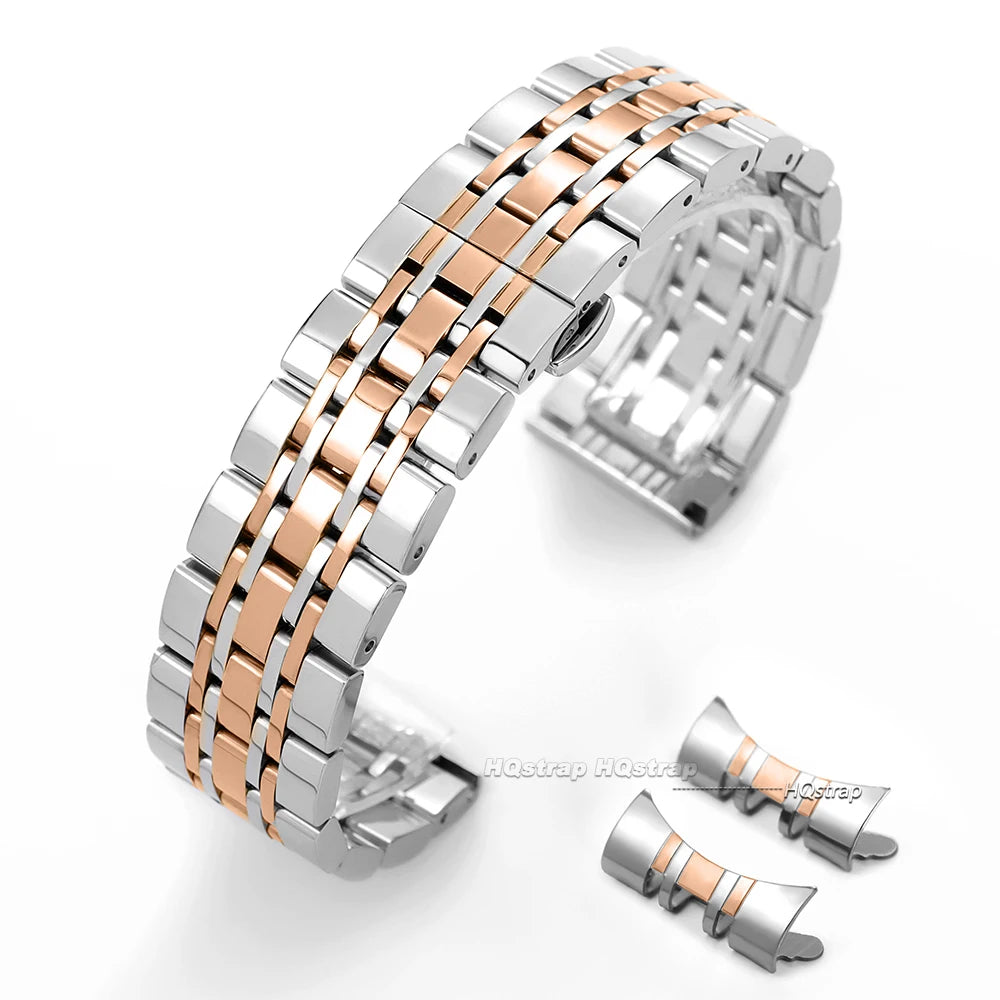 Cinturino per orologio con estremità curva, 14 16 18 19 20 21 22mm, in acciaio inossidabile, in metallo, accessori universali per cinturini di orologi
