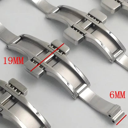 For Tissot T1853 watch strap butterfly clasp deployment clasp stainless steel watch strap silver metal button buckle accessories