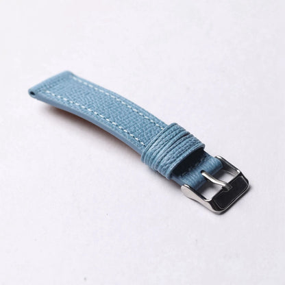 Bracciale in vera pelle blu ghiaccio fatto a mano, 18 19 20 21 22, cinturino in morbida pelle di mucca ultra-sottile, stile vintage da uomo