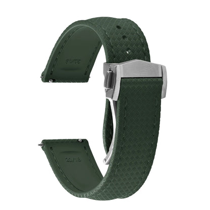FKM Waterproof Rubber Watch Band Quick Release Deployment Clasp Straps 20mm 22mm Universal Watch Bracelet