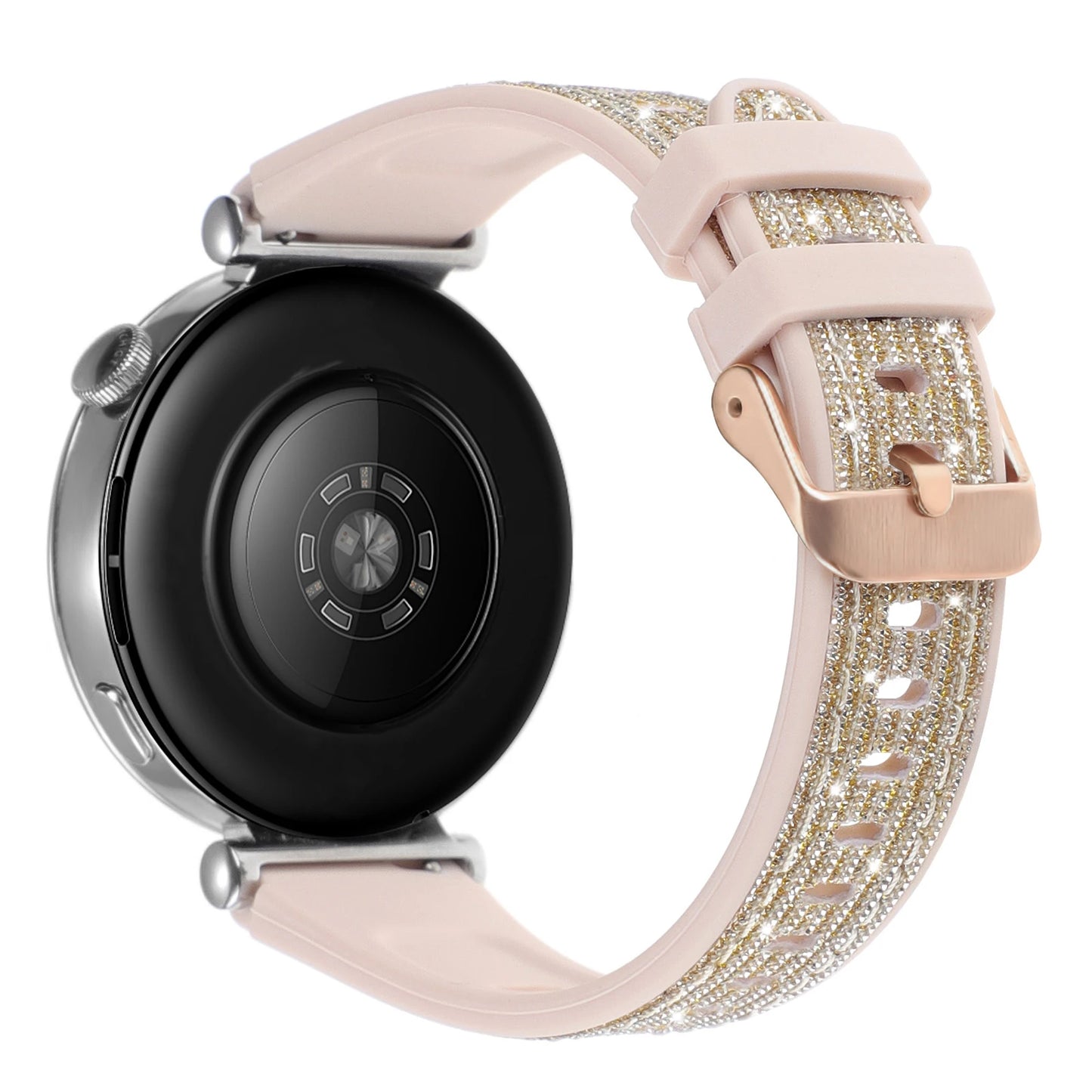 Cinturino in silicone glitterato da 18mm per Huawei Watch GT6/5/4, compatibile con 41mm, cinturino casual da donna, delicato sulla pelle, comodo e traspirante