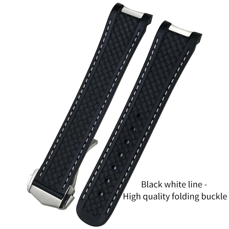 Bracelet de montre en caoutchouc fluoré FKM coloré de qualité supérieure, 19mm, 20mm, 21mm, pour Omega Seamaster 300 Aqua Terra AT150, bracelet de montre souple, outil