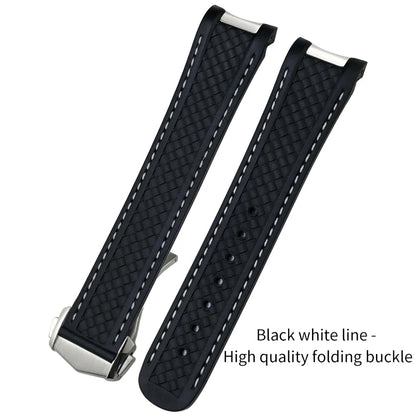 Bracelet de montre en caoutchouc fluoré FKM coloré de qualité supérieure, 19mm, 20mm, 21mm, pour Omega Seamaster 300 Aqua Terra AT150, bracelet de montre souple, outil