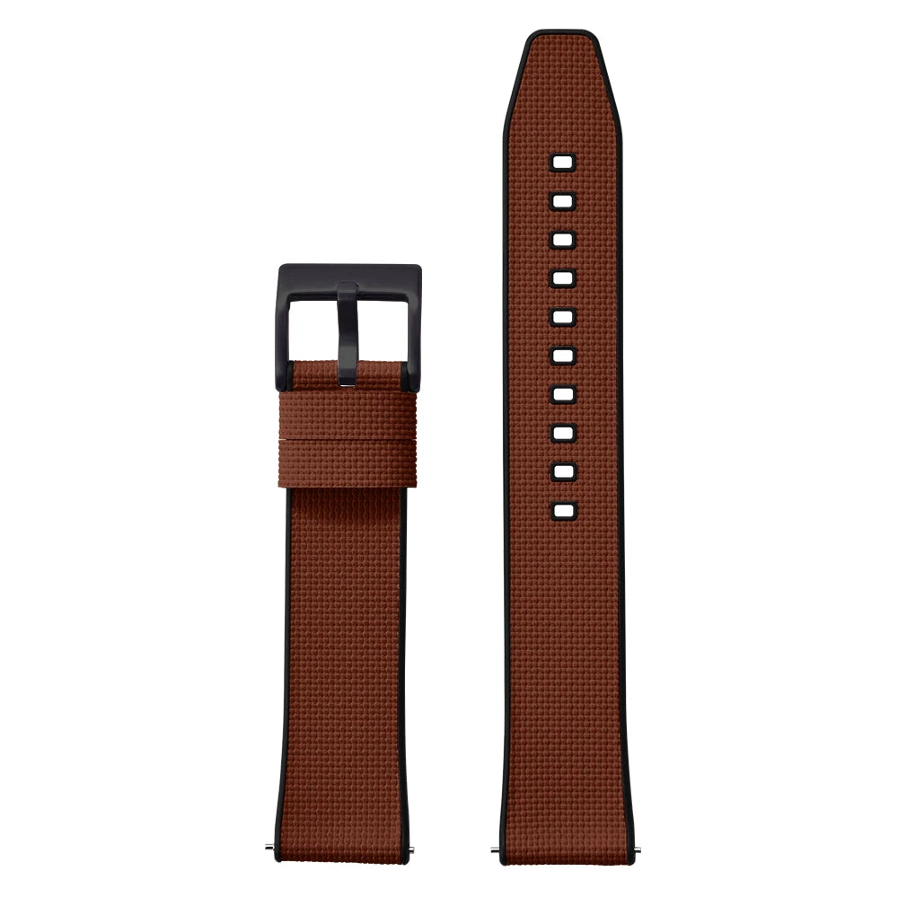 Cinturino in gomma FKM in tela per vela 18mm 19mm 20mm 21mm 22mm 24mm, top FKM a sgancio rapido + base FKM, vestibilità perfetta, cinturino universale piatto per orologio