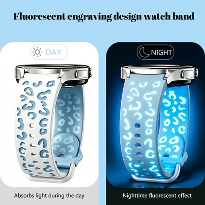 Bracelet de montre lumineux gravé bicolore, compatible avec Samsung Watch 7/6/5/4/FE, bracelet de montre sport en silicone lumineux (40/44 mm)