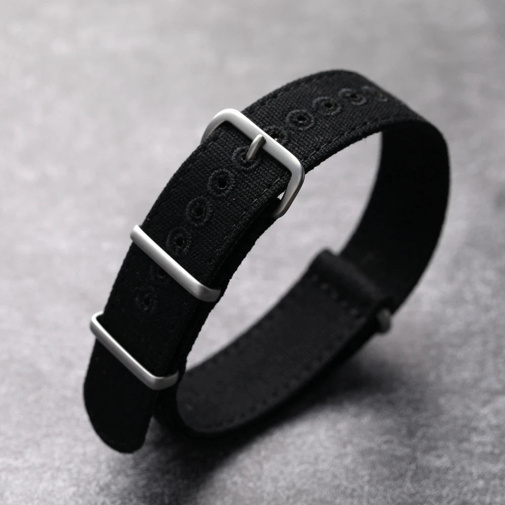 Cinturino in tela rinforzata morbida, impermeabile, anti-sudore, anti-polvere, cinturino morbido nero e verde, cinturino per orologio non in nylon, 20mm, 22mm