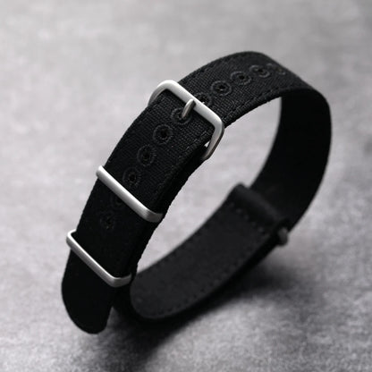 Cinturino in tela rinforzata morbida, impermeabile, anti-sudore, anti-polvere, cinturino morbido nero e verde, cinturino per orologio non in nylon, 20mm, 22mm
