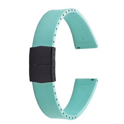 Cinturini per orologi in gomma Delugs CTS Fkm da 20 mm con fibbia a farfalla, 4 colori, texture unica, cinturino per orologi a sgancio rapido per orologi di marca