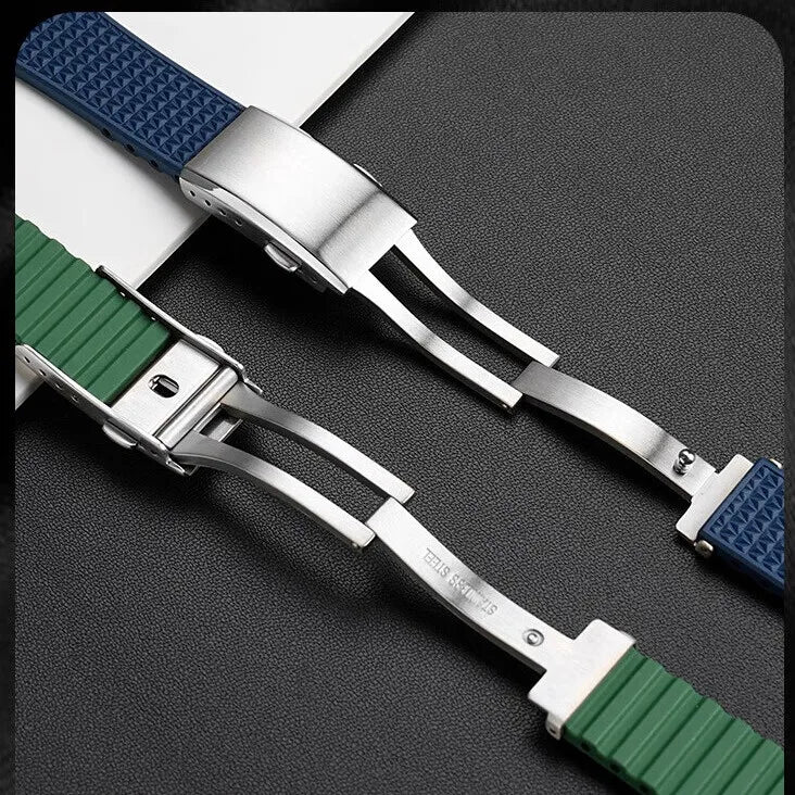 Cinturino in gomma fluorurata FKM premium per Tissot PRX T137.407/T137.907A | Cinturino per orologio a sgancio rapido da 12 mm | Cinturino morbido regolabile