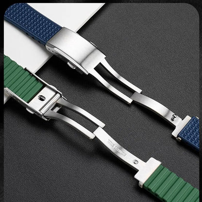 Cinturino in gomma fluorurata FKM premium per Tissot PRX T137.407/T137.907A | Cinturino per orologio a sgancio rapido da 12 mm | Cinturino morbido regolabile