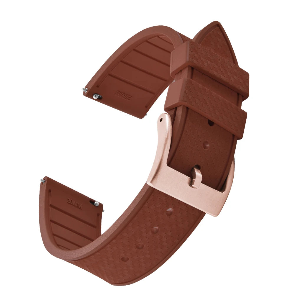 FKM Mosaic Rubber Watch Strap, 20mm 22mm, Quick Release, for Sport Diver, for Rolex Seiko Omega Cartier, Universal Belt