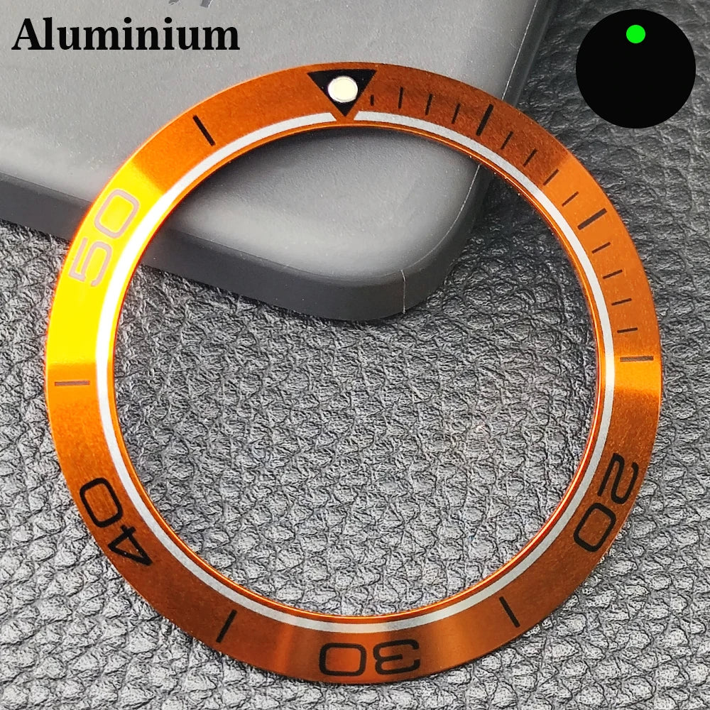 Insert de lunette incliné en céramique/aluminium 41.5mm x 32.7mm, adapté au remplacement de lunette de montre pour hommes, accessoires de montre