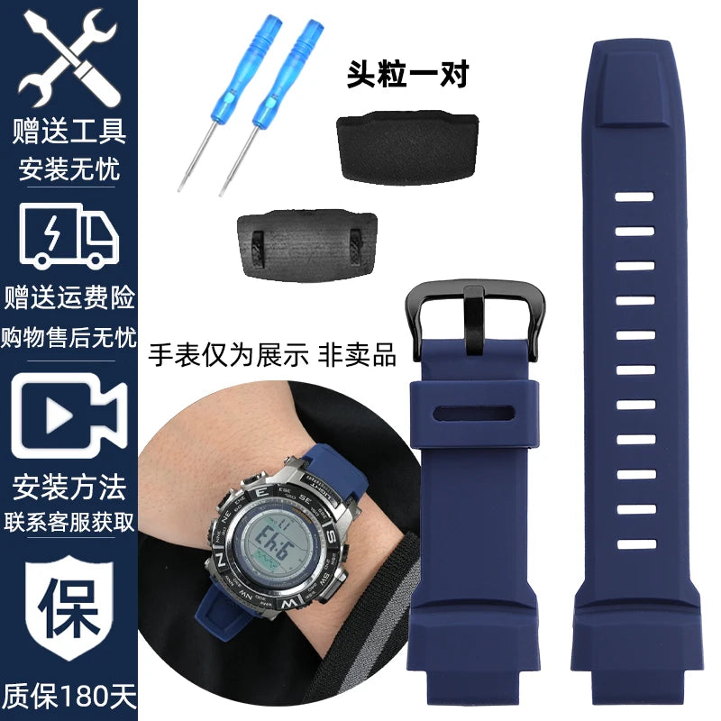 Bracelet de montre convexe en silicone souple, pour Casio PROTREK série PRW 3500 2500 5000 prw5100 PRG 250T 270 prg550 200