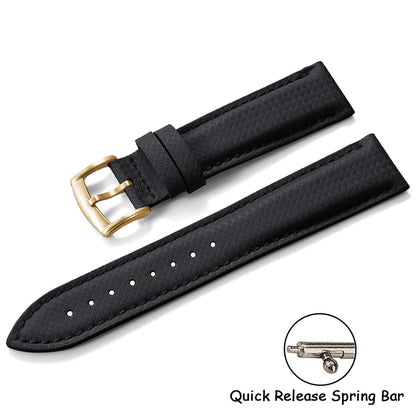 Cinturino per orologio in gomma FKM 18 19 20 22 mm, cinturino pieghevole in tela, a sgancio rapido, cinturino a farfalla in pelle per uomo Omega Moonswatch IWC