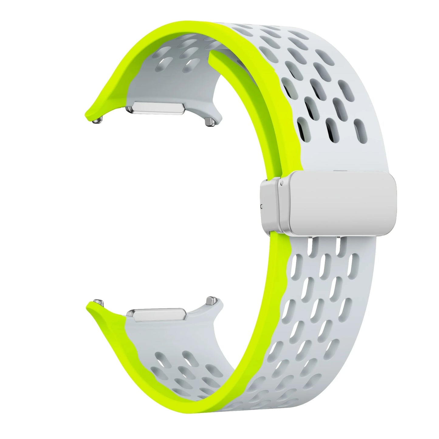 Magnetic Folding Buckle Bracelet for Samsung Watch, Ultra Metal Beads Replacement, Breath-Air Fitness Watch Accessory