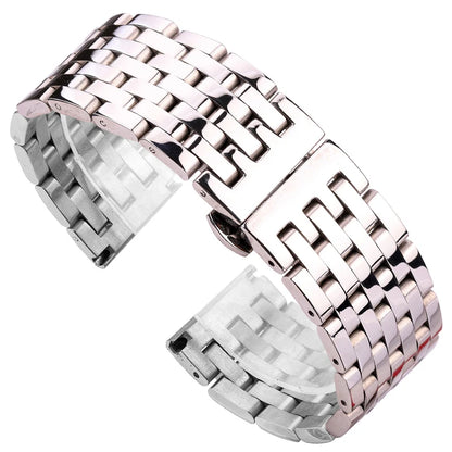 Bracelet de montre en acier inoxydable, 20mm 22mm, pour hommes et femmes, extrémité droite, argent, Rose, or, fermoir, accessoires