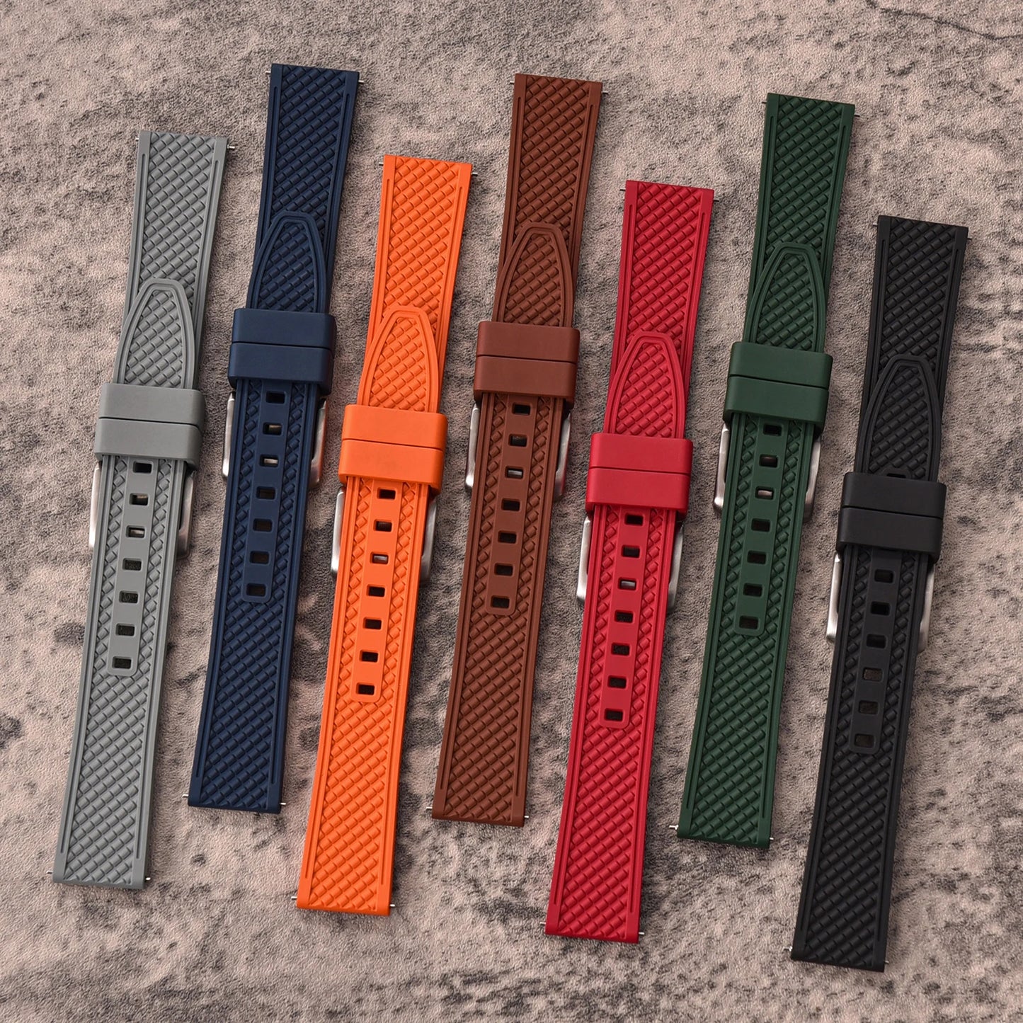 Bracelet en caoutchouc fluoré FKM, 18mm 20mm 22mm 24mm, Bracelet de montre à dégagement rapide pour plongée Omega Seiko Tissot Rolex, ceinture universelle