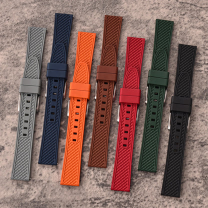 Bracelet en caoutchouc fluoré FKM, 18mm 20mm 22mm 24mm, Bracelet de montre à dégagement rapide pour plongée Omega Seiko Tissot Rolex, ceinture universelle