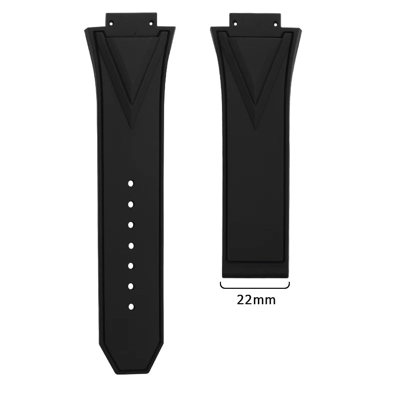 High-quality Natural Rubber Watch Strap, 29mm 17mm, for Hublot 45mm Big Bang 418 Sang Bleu II, Silicone Watchband, Folding Buckle