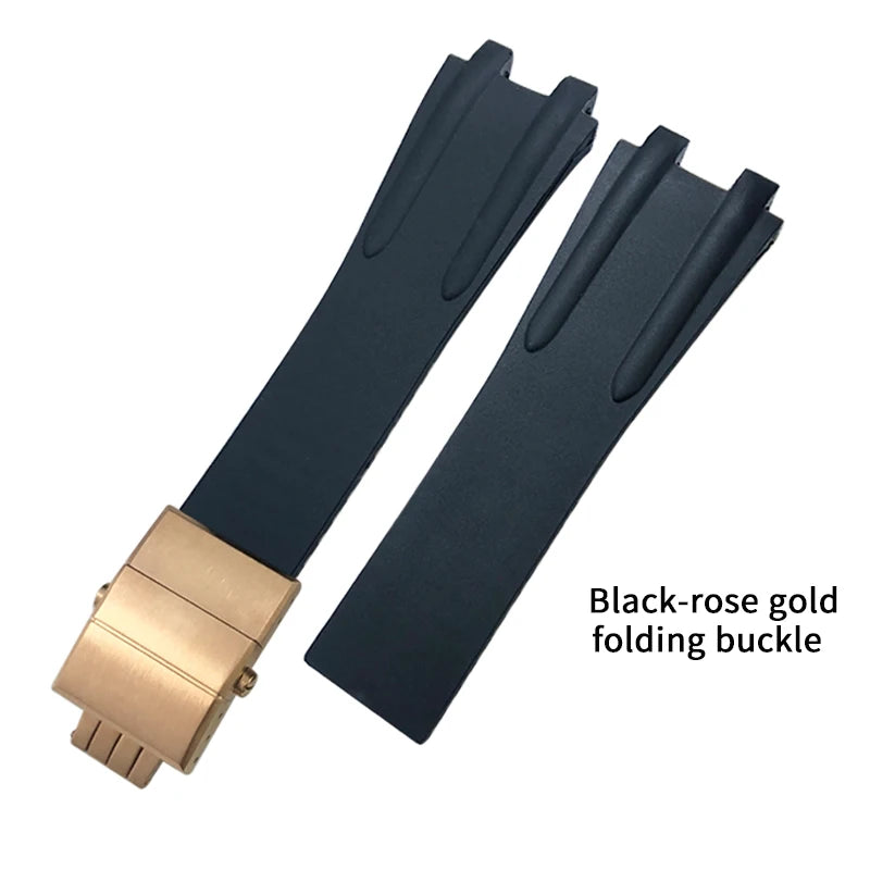 Bracelet de montre en caoutchouc de Silicone 26mm x 20mm, adapté à Ulysse Nardin, noir, bleu, marron, étanche, boucle pliante en acier, outils de poignet