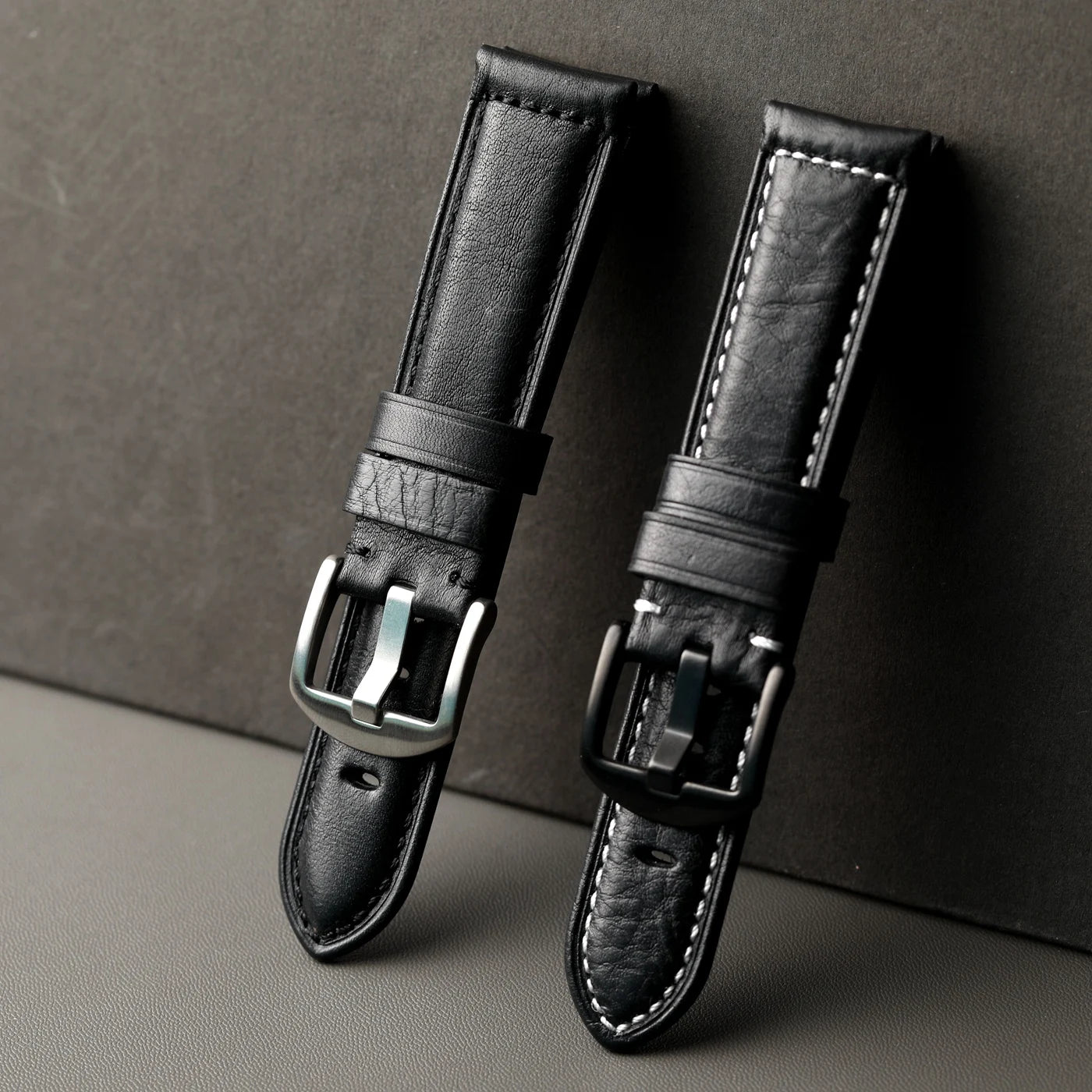 Cinturino in pelle fatto a mano nero 20 22 24 26mm, stile vintage, cinturino in pelle ispessita da uomo, compatibile con cinturino per orologio PAM