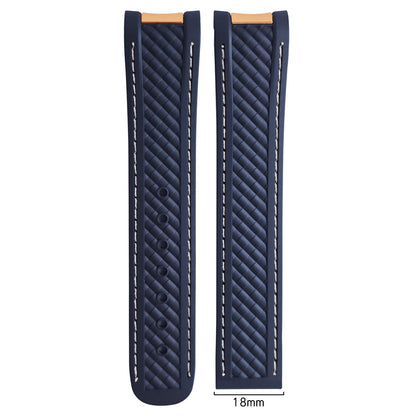 Natural rubber watch strap, 20mm, for Omega Seamaster Aqua Terra, 150M, 41mm, AT150, 220, 231, rose gold, curved end, sport, 19mm