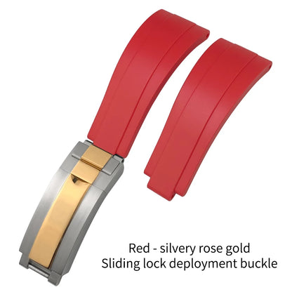 Natural Rubber Watch Strap for Rolex SUBMARINER Explorer Air King Deepsea, Soft Silicone Watch Band, High Quality, 20mm, 21mm