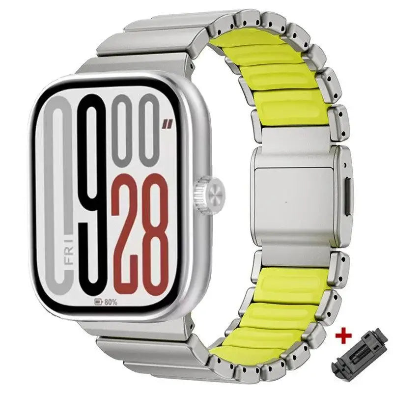 Metal Bracelet for Redmi Watch 6/5/4 3/5Acitve Lite, Alloy Magnetic Buckle Strap