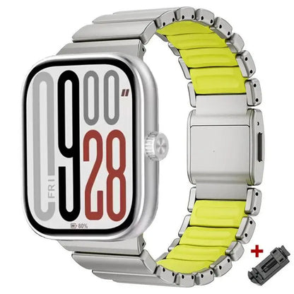 Metal Bracelet for Redmi Watch 6/5/4 3/5Acitve Lite, Alloy Magnetic Buckle Strap