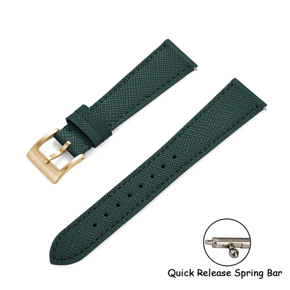 Cinturini per orologi in pelle di vitello di qualità cinturini per orologi in pelle Saffiano 18/19/20/21/22/23/24mm cinturini accessori per orologi