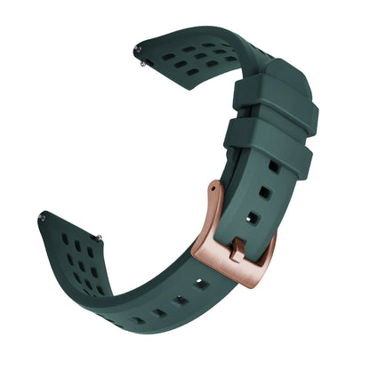 High Quality Quick Release FKM Fluoro Rubber Watch Strap 20mm 22mm New Design Porous Structure Ventilate FPM Rubber Watch Straps