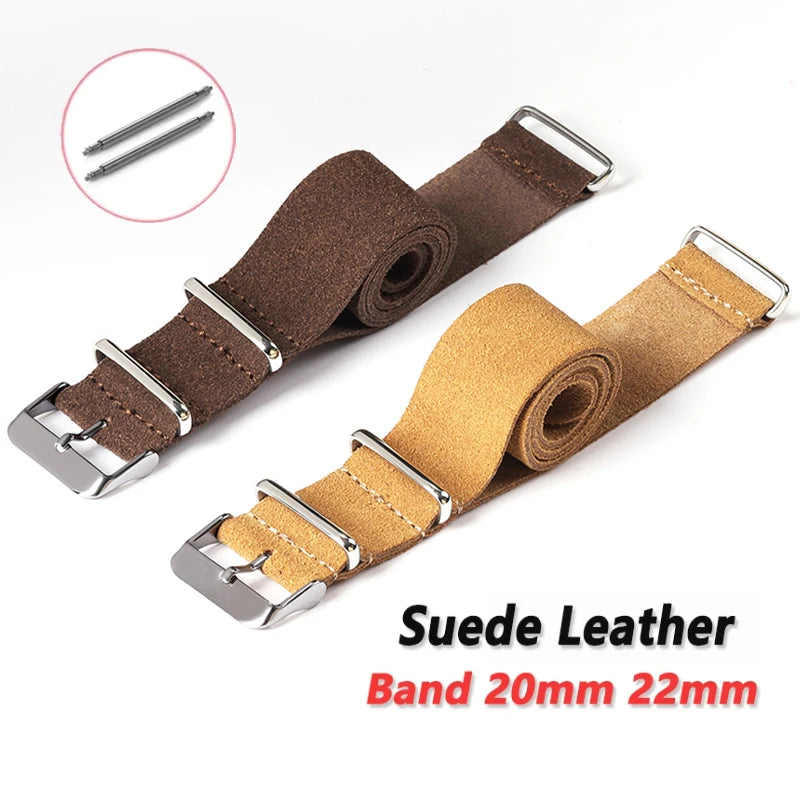 Bracelet en cuir suédé 22mm 20mm, universel pour Seiko, pour Samsung Galaxy Watch 5 4 3, bracelets de remplacement