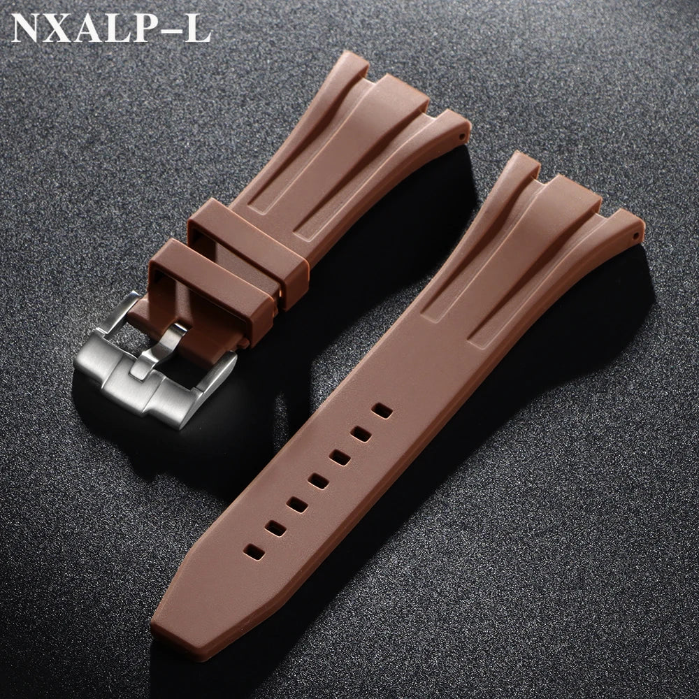 Rubber and silicone watch strap, 26mm 27mm 28mm 30mm, for AP Royal Oak Offshore 15400 26470 15703, accessory for GA2100 strap