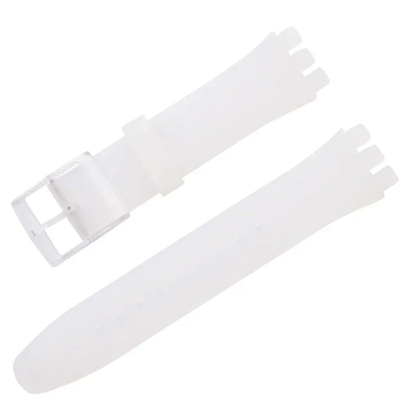 Bracelet en caoutchouc étanche pour Swatch, boucle ardillon en métal, Bracelet de montre en Silicone 16/17/19/20mm, ceinture de remplacement pour hommes et femmes