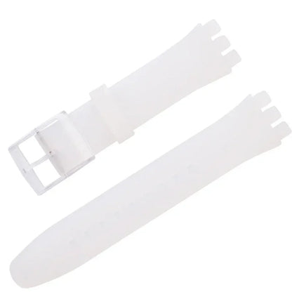 Bracelet en caoutchouc étanche pour Swatch, boucle ardillon en métal, Bracelet de montre en Silicone 16/17/19/20mm, ceinture de remplacement pour hommes et femmes