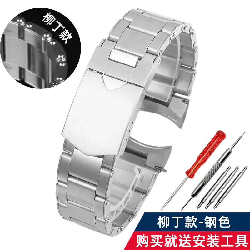 Cinturino per orologio in metallo per Tudor Black Bay 1958, fiorellino rosso, fiorellino nero, 79200R, cinturino in acciaio inossidabile curvo, 22mm